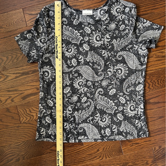 Vintage Initiatives Short Sleeved Dressy Sequined Neutral Toned Tee Size Medium - Picture 6 of 6